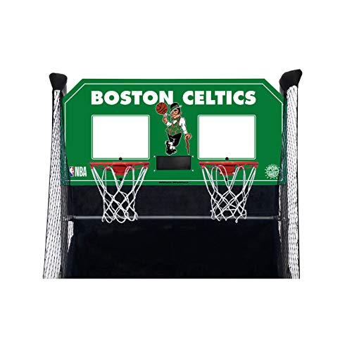Pop-A-Shot - Home Dual Shot with Boston Celtics NBA Graphics l Sensor Scoring l 16 Game Modes l 7 Balls l Foldable Storage l for All NBA Fans