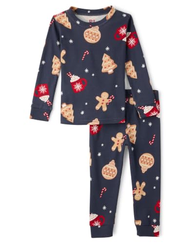 Image of The Children's Place Family Matching Holiday Long Sleeve Pajama Sets, Cotton