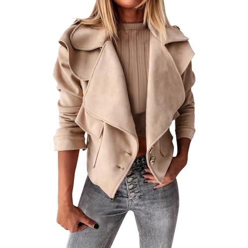 Veste femme chic et élégant en faux daim coupe cintrée