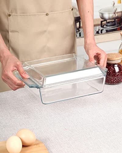Nutriups Square Baking Dish Pans Glass Bakeware Glass Microwave Casserole Dish With Lid And Handles Microwave, Dishwasher, And Oven Safe Cookware (2L) #TOP7