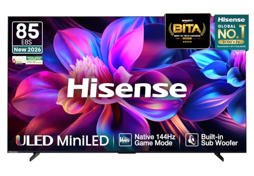Image of Hisense 215 cm (85 Inches) ULED MiniLED Smart AI TV and World Fastest OS - VIDAA | 144Hz Game Mode | 61W Speakers (Built-in Subwoofer) | 85E8S (Black)