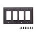 AmazonBasics Quadruple Gang Light Switch Wall Plate, Oil Rubbed Bronze, 1-Pack