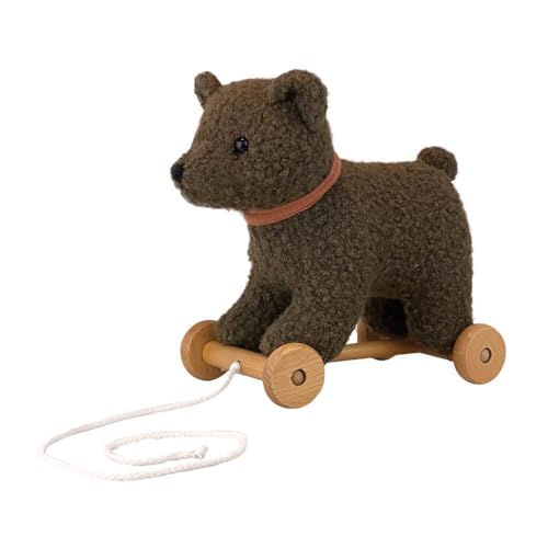 Egmont Toys Pull-Along Animaux en peluche - 4 modèles de peluches à tirer vers l'arrière (Chien Eliot, Ours Raoul, Mouton Mary, Ours Walter), Roues en Bois...