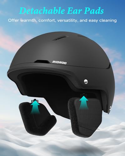 RIOROO Ski Helmet for Women Men, Safety Certified Snowboard Helmet with Shockproof ABS Hard Shell for Adults & Youth