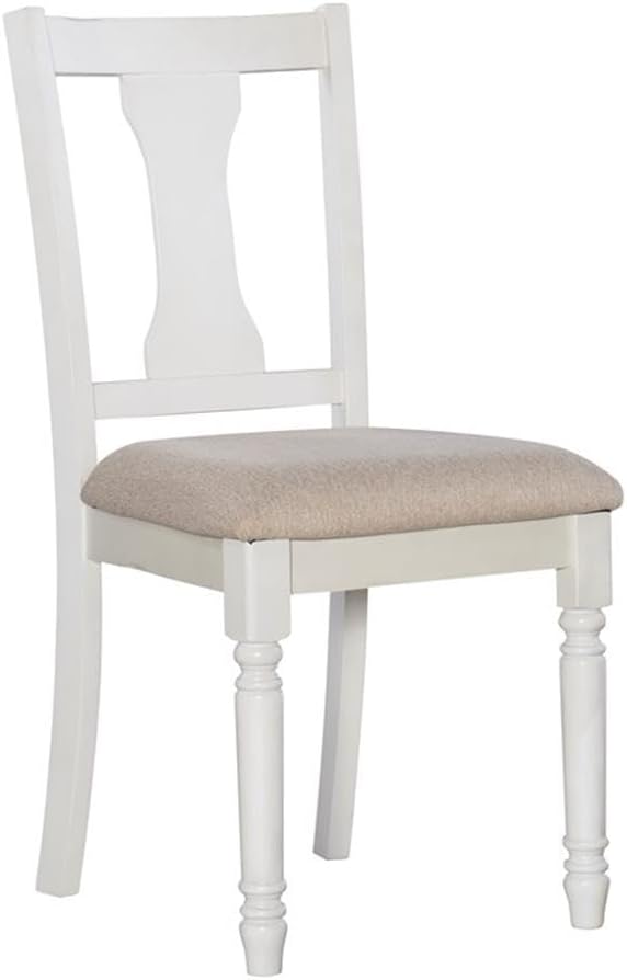 Pemberly Row Transitional Rubberwood Dining Side Chairs, Teal Blue Finish, Set of 2, Padded Seats with Polyester Upholstery, Turned Legs, Chiseled Edging, 19"x20.38"x37.75", Dining Room Seating