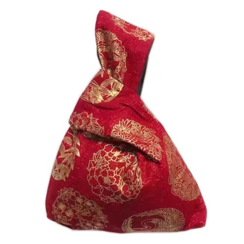 FANCYPUMPKIN Yukata Vintage Japonés Kimono Grulla Bolso Pulsera Pequeño Monedero Bolso Tote Asa Bolsa Bolsa Nudo para Mujer, E-21