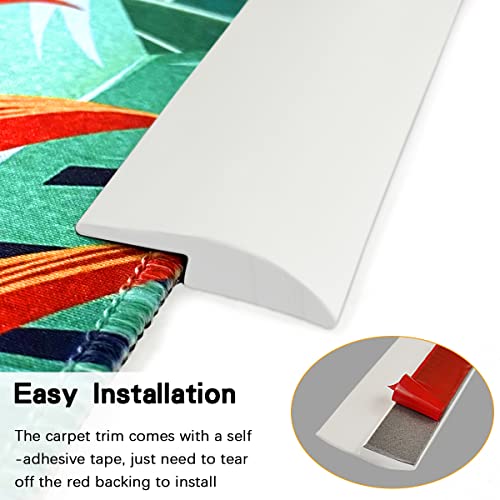 Floor Transition Strip Self Adhesive, Pvc Carpet & Floor Edging Trim Strip Suitable For Carpet Threshold Transition (3Mm, 20Ft, White) #TOP5