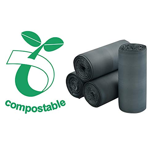Cadine Bolsas de Basura 5 litros, Compostables, Gris, 140 Bolsas Biodegradables Basura