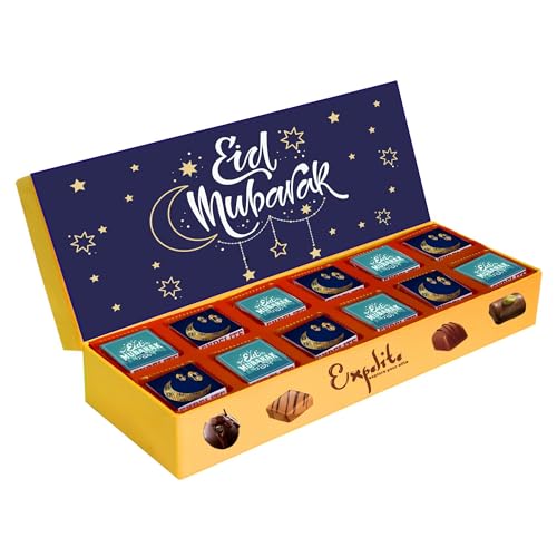 Image of EXPELITE Eid Mubarak Dry Fruits Chocolate gift 12 pieces - Gift for Employees