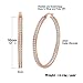 Large Rose Gold Stainless Steel Hoop Earrings for Women, Big Hypoallergenic Hoops Earring ARSKRO Huge Cubic Zirconia Rhinestone Crystal Basketball 50mm 2 inch Ear Ring Jewelry Gifts for Women Mens