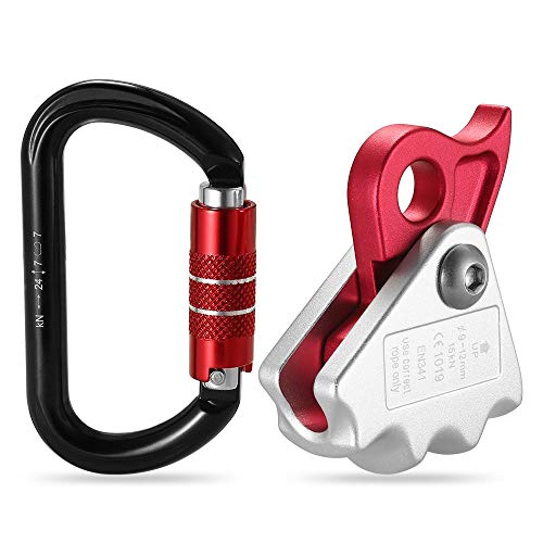 image for Lixada Rope Grab with 24KN Quick Lock Rock Climbing Fall Protection Sa