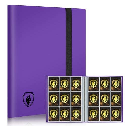 Fabmaker Card Binder 9 Pocket, 396 Pocket Trading Card Binder Case, Purple