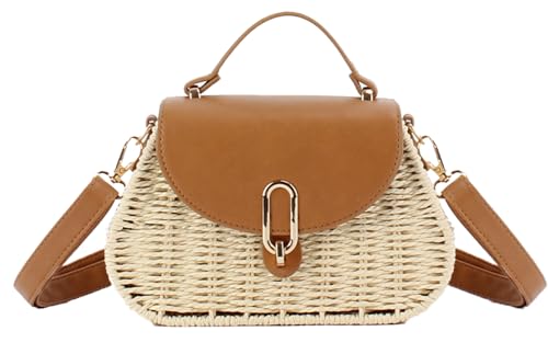 Bolso satchel pequeño beige para mujer de verano miniatura 1