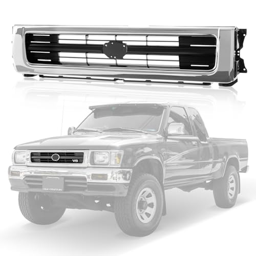 CarPartsDepot Front Grille Grill Compatible With Toyota Pickup Truck (Chrome, 1992-1995 Toyota Pickup 4WD)