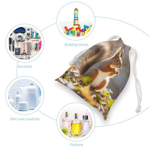 Drawstring Storage Bag Sports Cinch Sack Autumn Squirrel Gym String Bags for Travel Swimming Beach3