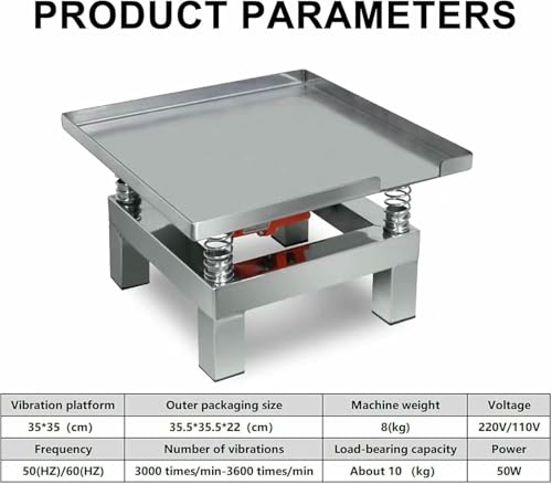 Mesa vibratoria para concreto, plataforma vibratoria de acero inoxidable de 1378 x 1378 mm, banco de pruebas vibratorio pequeño miniatura 7