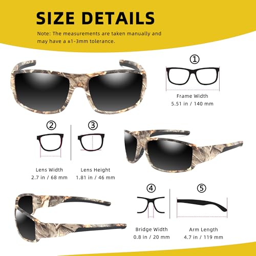 Image of Camo Polarized Wrap-around Sport Sunglasses for Men Women UV400 Driving Fishing Hunting Sun Glasses