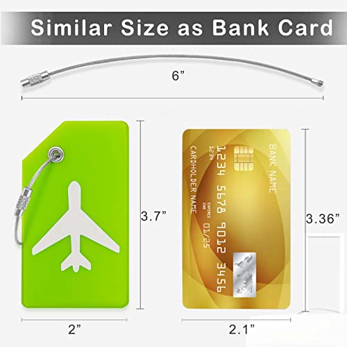 Luggage Tags for Suitcases, Quickly Spot 8Pcs Luggage Identifier Tags, Travel Essentials Accessories Name Tags for Backpacks, Suitcases, Bags, Baggage, Cruise - Flexible Silicone (Green)2