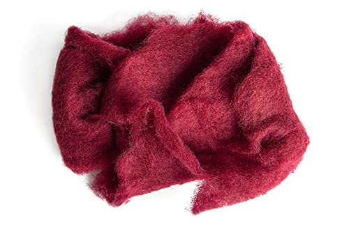 Image of Desert Breeze Distributing Maori Wool Carded Batting, 100% Natural New Zealand Wool Made by DHG in Italy for Needle Felting, 3.5 OZ, 27 Micron, Color Plum