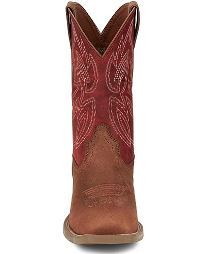 Image of Justin Canter 11 inch Western Boots for Men, Full Grain Leather, Woven Lining, Square Toe, Slip-Resistant Rubber Outsole