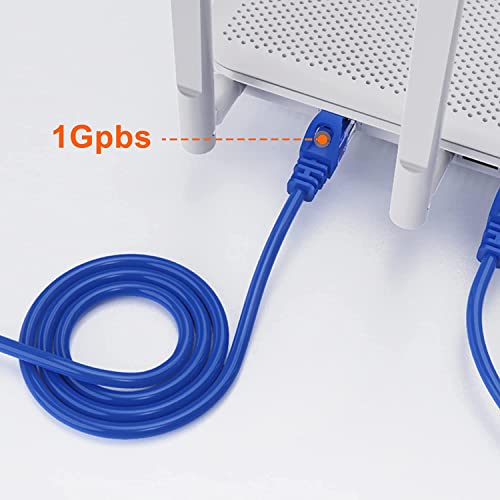 Cablecreation Cat 6 Ethernet Cable 5 Pack 1Ft, Internet Network Cords Patch Lan Cable, 23 Awg High Speed Rj45 Wire For Router, Modem, Computer, Short Ethernet Cable1 Ft, Blue #TOP5