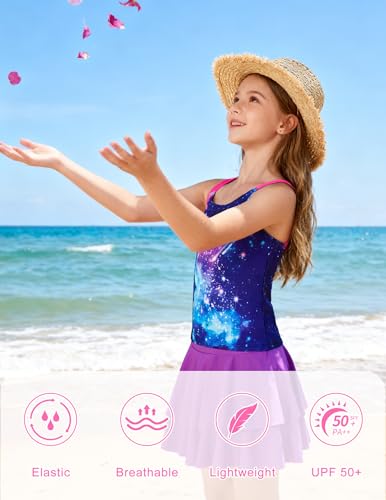 Image of ALISISTER Girls Tankini Swimsuit Two Piece Bathing Suits Summer Beach Swimwear with Shorts for 7-12 Years