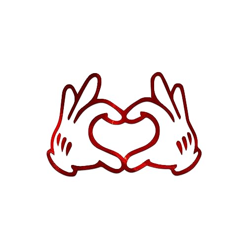 Mouse Heart Hands Vinyl Decal Notebook Car Laptop 5.5