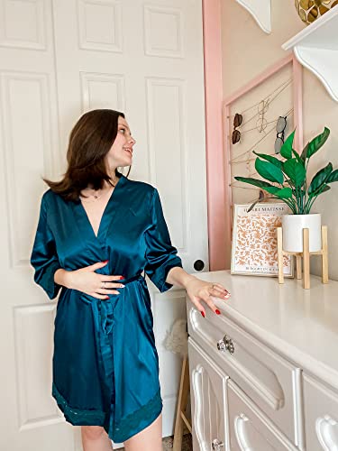 Ekouaer Sexy Robes For Women Satin Sleepwear Kimono Silk Lingerie Sexy Bride Bridesmaid Bathrobes #TOP5