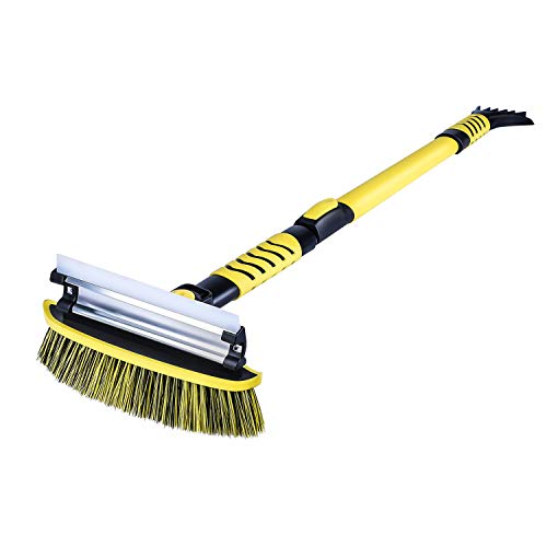 LOFTEK Car Snow Brush and Ice Scraper-37.8\" to 50.6\" Extendable, Detachable, Durable Winter Tool with Squeegee, Foam Grip-for Removing Snow and Ice on Car Trunk SUV Window Windshield