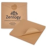 Zenlogy 8x8 Parchment Squares (200 sheets) - Unbleached, Non-stick, Pre-cut Parchment Paper - Fits 8x8 Brownie Square Pans and Toaster Oven Trays, and Air Fryer - Great for Wraps, Baking, Roasting