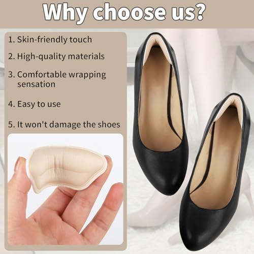 Image of NOWFRESH Heel Grips for Womens Shoes - 10 Pairs Self-Adhesive Heel Pads, Cushion Inserts for High Heels，Prevent Blisters & Slip, Comfort Fit for Women (Pale Apricot)