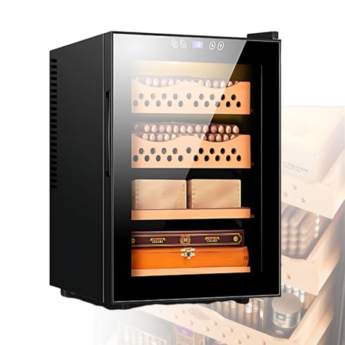 Elektronischer Zigarren-Humidor mit Zedernholz-Regalen – 70 l Kapazität für 400 Zigarren und Rotwein