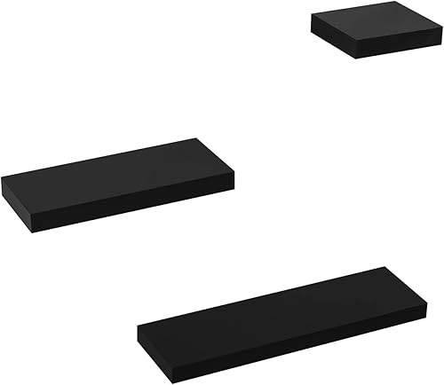 Miniatura 10 de AHDECOR Floating Shelves, Stylish Rustic Wooden Wall Shelves with Invisible Brackets, Versatile Wall Mounted Storage Shelves for Home and Office