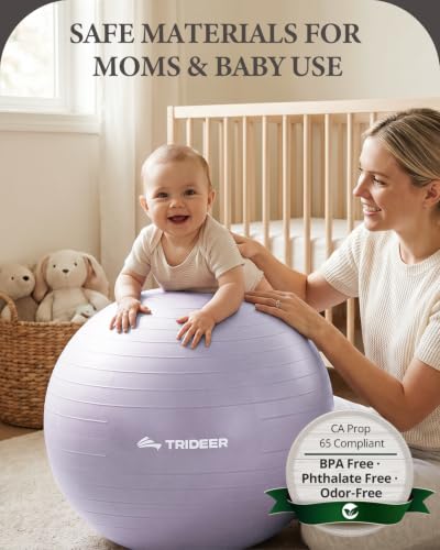 Image of Trideer Exercise Ball, Stability Yoga Ball for Physical Therapy, Active Sitting, Pregnancy & Birth Labor Prep, Core Strength, Balance Training, Posture Improvement and Daily Stretching, 55 /65 /75cm
