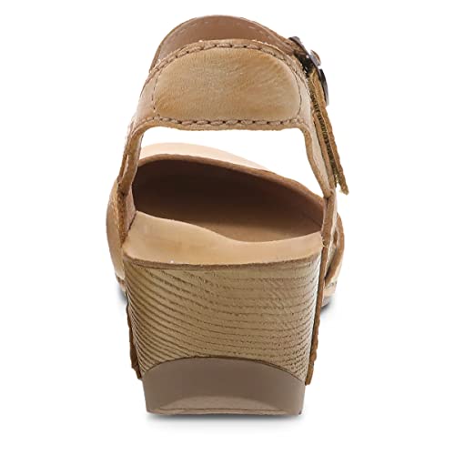 Image of Dansko Tiffani Wedge Sandal for Women - Cushioned, Contoured Footbed for All-Day Comfort and Support - Hook & Loop Strap with Buckle Detail - Lightweight Rubber Outsole