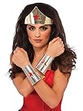Rubie's Women's DC Comics Deluxe Wonder Woman Tiara and Bracelets Accessory Kit, Multi, One Size