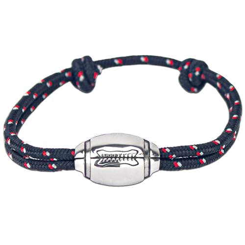 Ernestine - Bracelet rugby - taille ajustable, cadeau parfait pour les joueurs de rugby, avec breloque ballon - bracelet rugby Toulouse pour hommes - cadeau rugby homme...