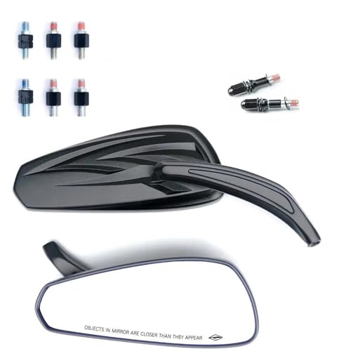 Espejos retrovisores Laterales Motocicleta para Harley Davidson Sportster Iron 883 Street Glide Rider Motorcycle Rearview Mirror(Black)