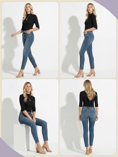 PrinStory Womens Tops Mock Neck Dressy Casual Shirts - image 6