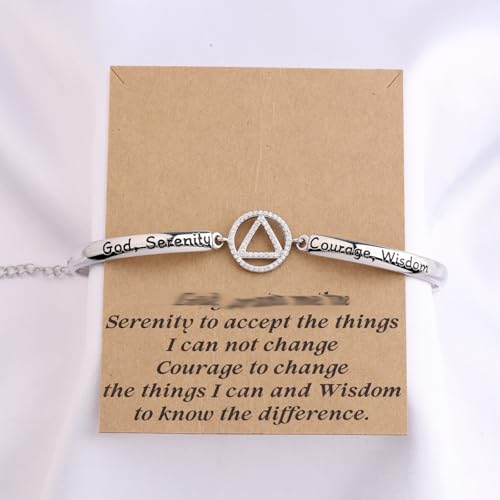 BNQL AA Sobriety Recovery Gifts Bracelet Serenity Prayer Alcoholics Anonymous Gifts Jewelry God Serenity Courage Wisdom Bracele3