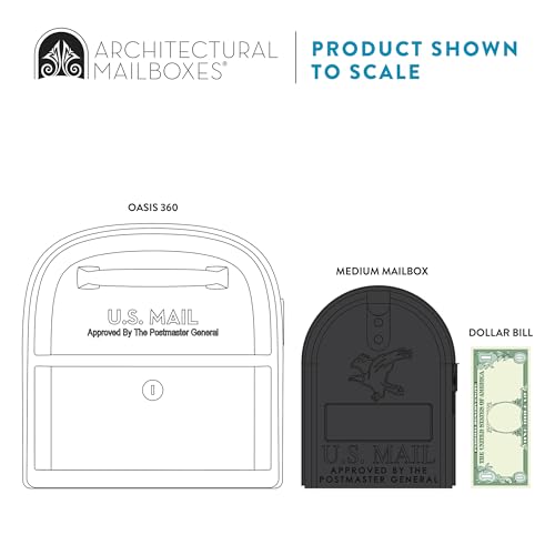 Image of Architectural Mailboxes 6300W-10 Oasis 360 Mailbox, White | Galvanized steel build with a secure steel cam lock, dual access doors, and hopper delivery door. USPS approved.