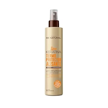 PLACENTA LIFE BE NATURAL LISSO KERATINA Smoothing Thermoprotector for Straight or Frizzy Hair - Protects from heat - Prolonged Smoothness.250 ml/8.45 fl/oz
