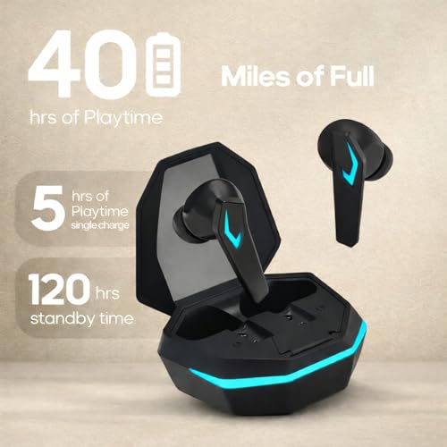 Image of iFAST GM05 True Wireless Stereo Gaming Earbuds, Quad Mic ENC for Clear Calls, Bluetooth 6.0, Low Latency Gaming, RGB LED, Type-C Fast Charge, 5H /40H Playtime, IPX5 | Black