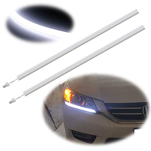 iJDMTOY Compatible with 2013-2015 Honda Accord Sedan, Set of Xenon White LED Even Illuminating Daytime Running Light Retrofit Kit, Fit Inside Headlight Parking Lamp Housing