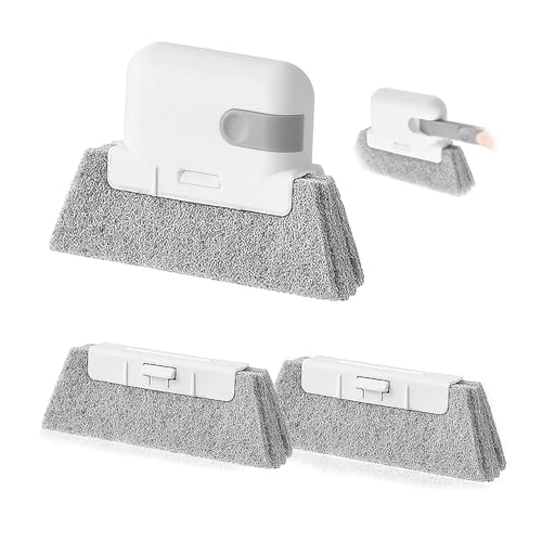 Image of 2 in 1 Multi Purpose Window Groove Cleaning Brush Sliding Door Track and Window Net Cleaner with Built in Dust Collector Double Sided Handheld Tool for Deep Cleaning Kitchen and Bathroom