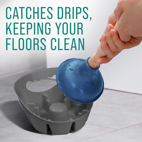 Image of Maplefield Plastic Plunger Tray - Grey, Pack of 2 - Universal Fit & Drip Tray Protection - Easy-to-Clean Plunger Holder