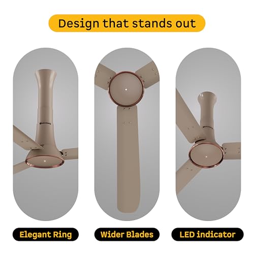 Image of atomberg Studio Ventra 1250mm BLDC Ceiling Fan with Remote Control | BEE 5-Star Rated | Advance Air+ Technology | LED Speed Indicator | Low Noise | 5 Year Warranty | Creme Brule