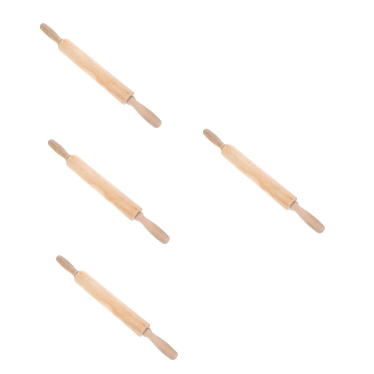 4 Piezas Rodillo de Madera para Masa de Pizza y Dumplings Utensilio de Cocina Duradero Rodillo Antiadherente para Hornear Herramienta para Pasta y Repostería