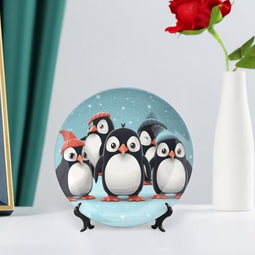 Plato decorativo de porcelana con pingüinos 7 pulgadas miniatura 6