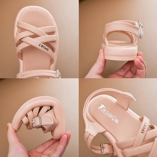Girls' Sandals Girls Crossed Toddler Beach Sandals Summer Children Baby Boys Shoes Strap Girl's Shoes (Pink, 12 Little Kids)2